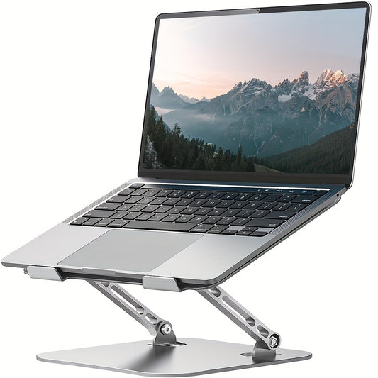 Adjustable Laptop Stand Made Of Sturdy Aluminum, Foldable And Portable, Suitable For 11-16 Inch Laptops, Tablets, Etc. (Silvery, Black)