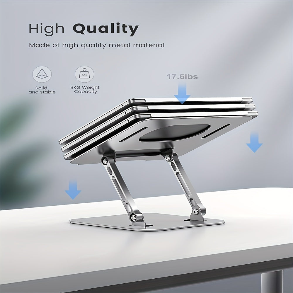 Adjustable Laptop Stand Made Of Sturdy Aluminum, Foldable And Portable, Suitable For 11-16 Inch Laptops, Tablets, Etc. (Silvery, Black)
