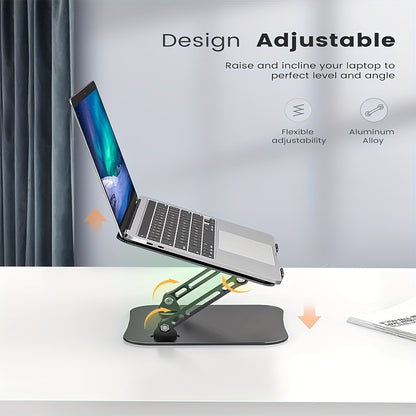 Adjustable Laptop Stand Made Of Sturdy Aluminum, Foldable And Portable, Suitable For 11-16 Inch Laptops, Tablets, Etc. (Silvery, Black)