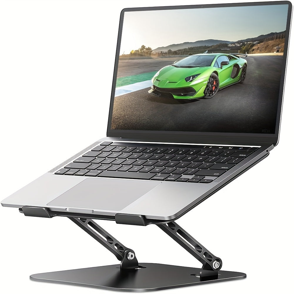Adjustable Laptop Stand Made Of Sturdy Aluminum, Foldable And Portable, Suitable For 11-16 Inch Laptops, Tablets, Etc. (Silvery, Black)