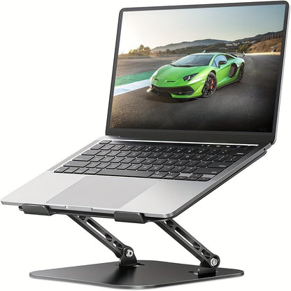 Adjustable Laptop Stand Made Of Sturdy Aluminum, Foldable And Portable, Suitable For 11-16 Inch Laptops, Tablets, Etc. (Silvery, Black)